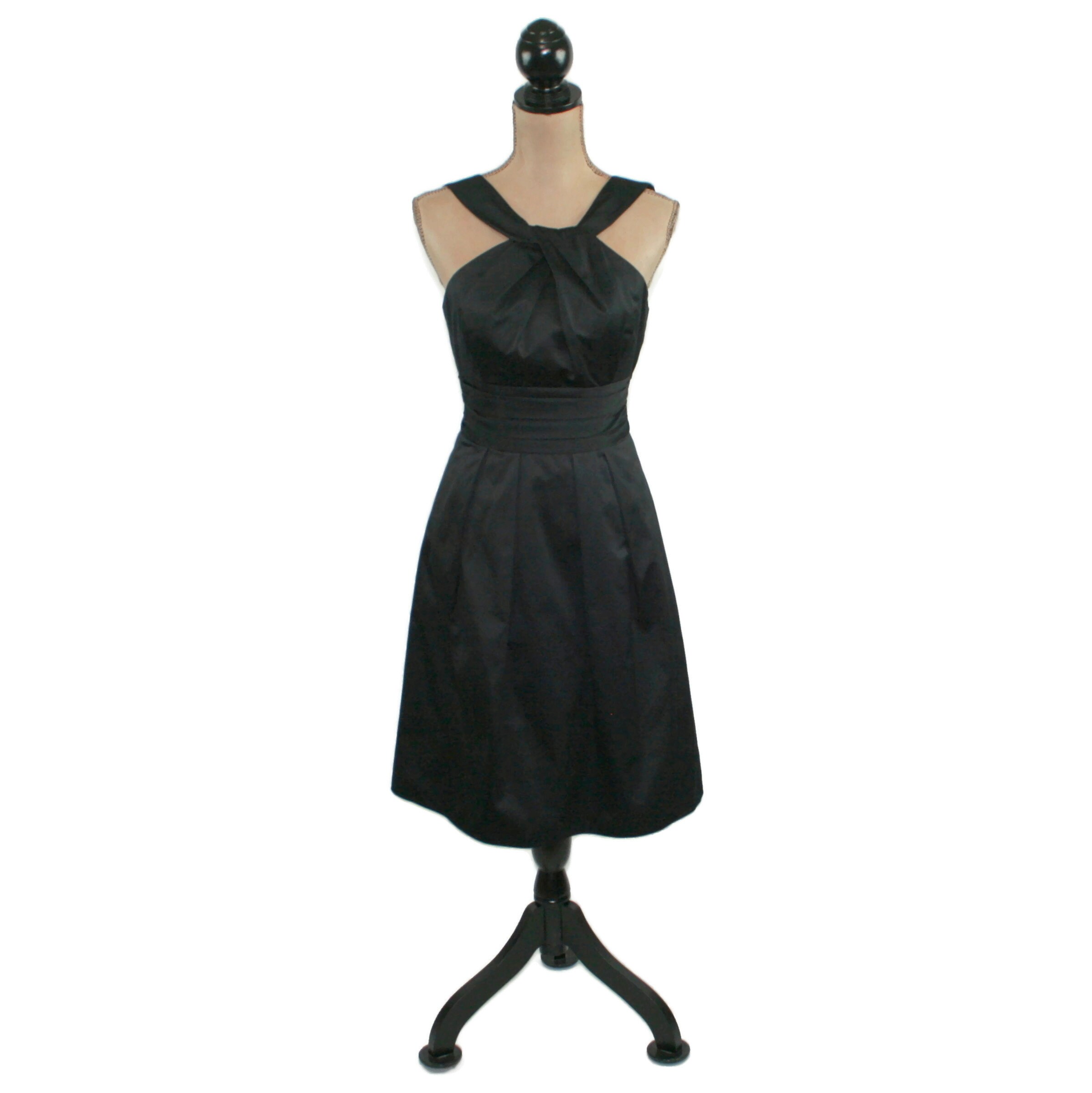 Short Formal Black Dress XS Fit & Flare Cotton Midi Dress | Etsy
