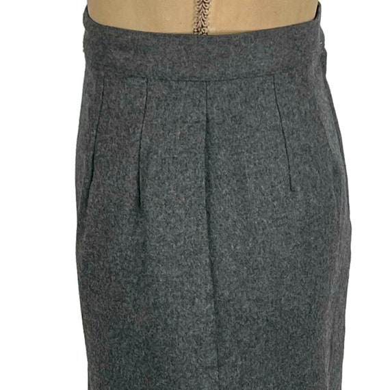 M 80s Gray Wool Pencil Skirt Medium, High Waist M… - image 6