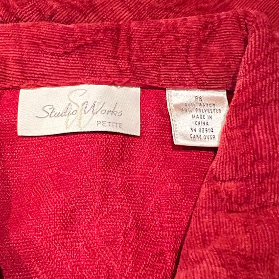 90s Y2K Red Jacket Petite Small, Boxy Loose Fit C… - image 7