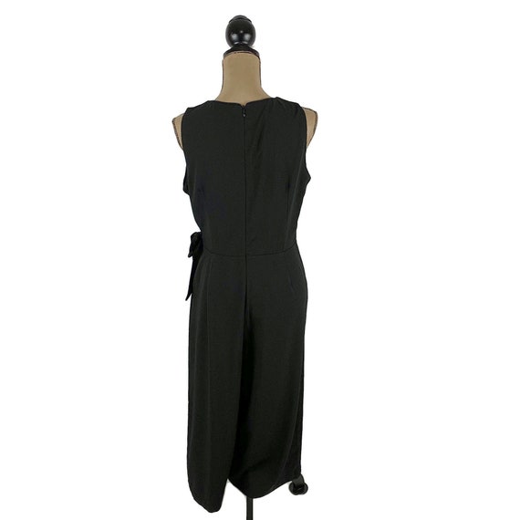 L 90s Y2K Sleeveless Black Wide Leg Jumpsuit with… - image 9