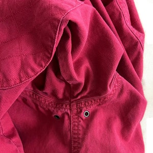 L 90s Red Corduroy Shirt Large, Utility Snap Button Up Casual Collared Long Sleeve Top, 1990s Clothes Women Vintage RALPH LAUREN Dry Goods image 8