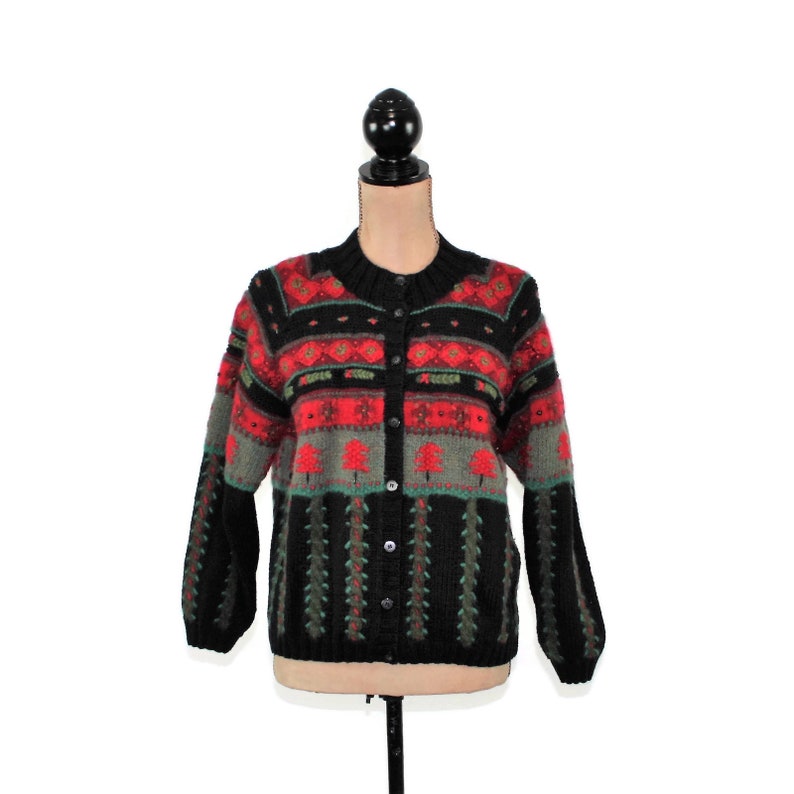 Christmas Cardigan Women Small Petite Talbots Cotton Wool Christmas Cardigan Women Small Petite Talbots Cotton Wool