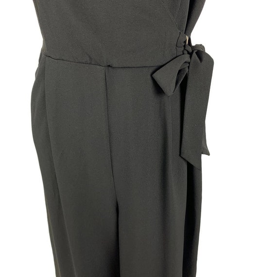 L 90s Y2K Sleeveless Black Wide Leg Jumpsuit with… - image 3