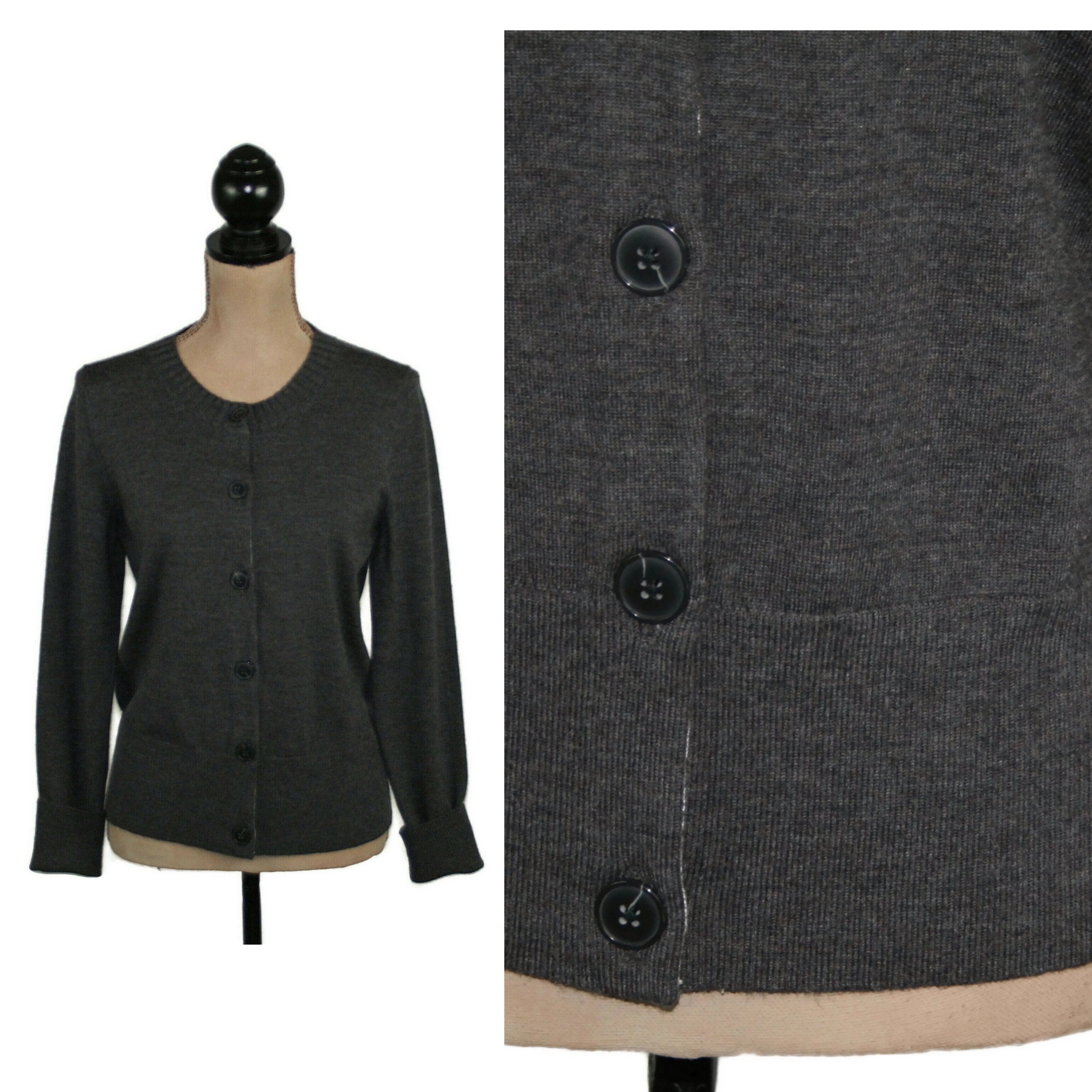 Gray Button Sweater - Etsy