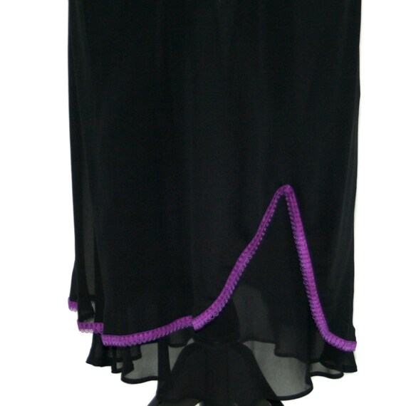 M 90s Black Chiffon Spaghetti Strap Midi Cocktail… - image 3