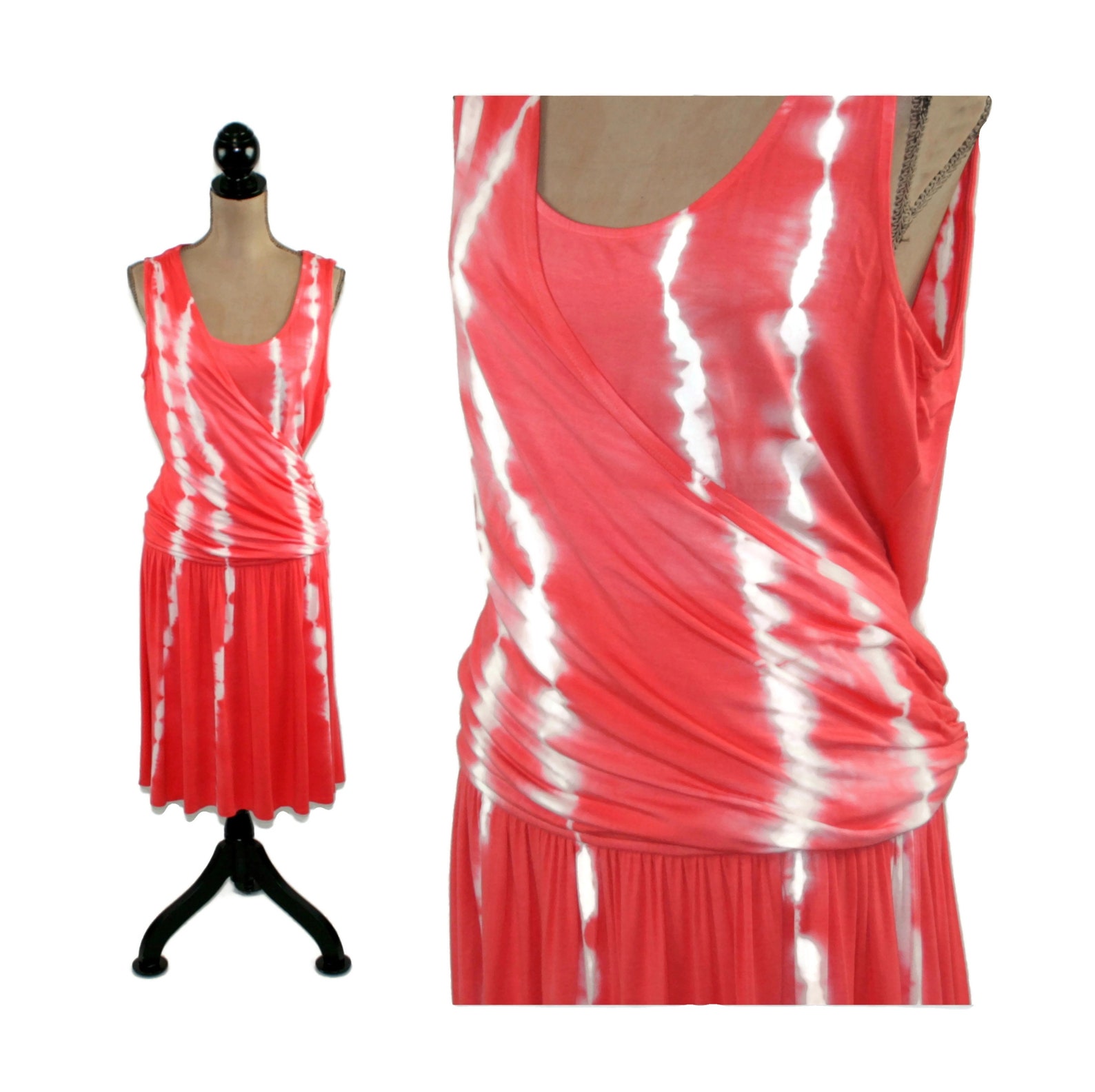 Jersey Knit Tank Dress Large Drop Waist Tie Dye Dress Women | Etsy