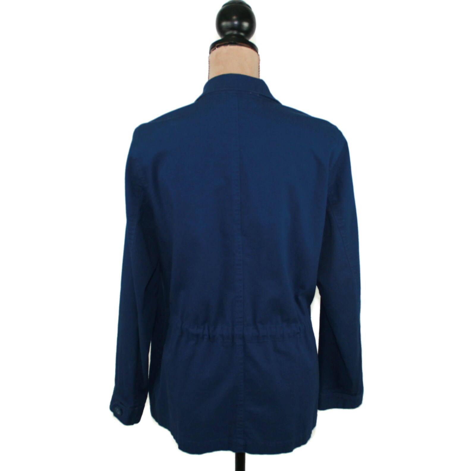 Navy Blue Chore Jacket Women Cotton Zip Up with Flap Pockets Etsy