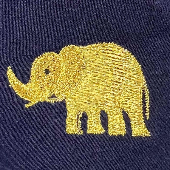 M-L 90s Elephant Embroidered Navy Blue Blazer wit… - image 2