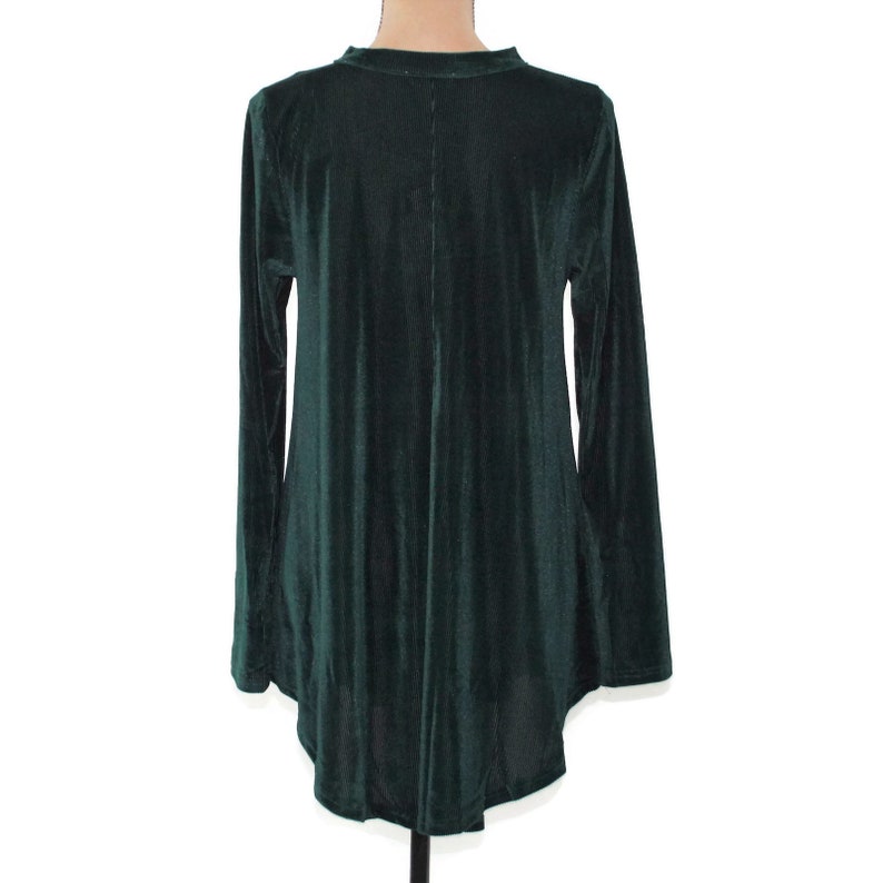 Green Velvet Top Long Sleeve Blouse Loose fit Tunic Shirt | Etsy