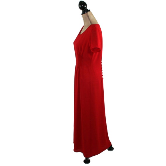 M 90s Modest Evening Dress Medium, Elegant Maxi R… - image 4