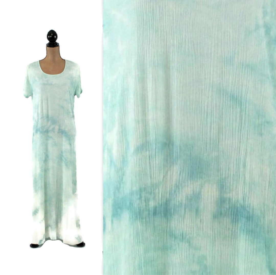 Light Blue Tie Dye Maxi Dress Women Small Medium Long Summer - Etsy