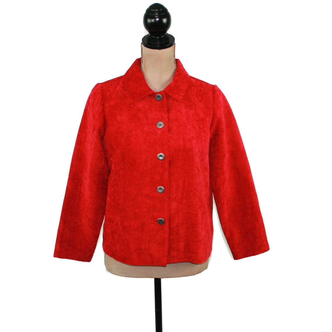 Boxy Red Corduroy Jacket Women Small Petite Casual Loose Fit Etsy