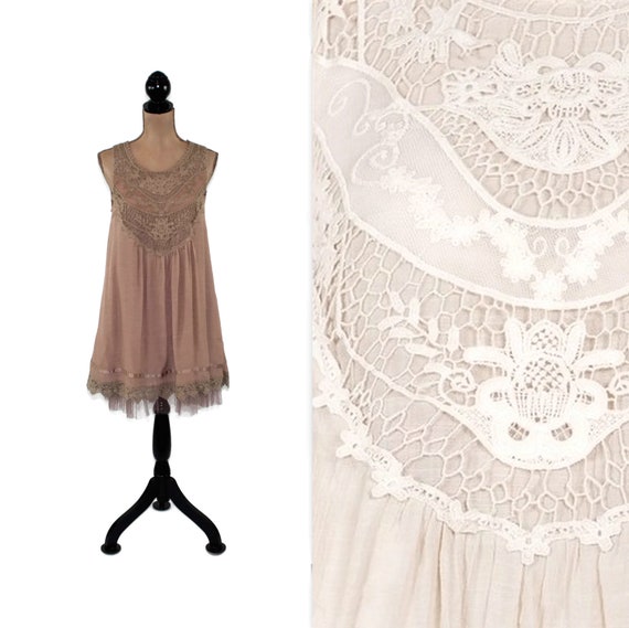Romantic Boho Dress Sleeveless Layered Tulle and Lace Short Summer Party Dress Women Clothing Small Medium Large Available in Mocha or Cream Romantic Boho Dress Sleeveless Layered Tulle and Lace Short Summer Party Dress Women Clothing Small Medium Large Available in Mocha or Cream