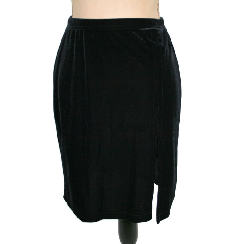 Black Velvet Skirt Women Small Midi Pencil Skirt With High Etsy