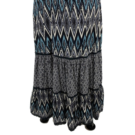 S 90s Y2K Long Cotton Tiered Maxi Dress, Boho Spa… - image 3