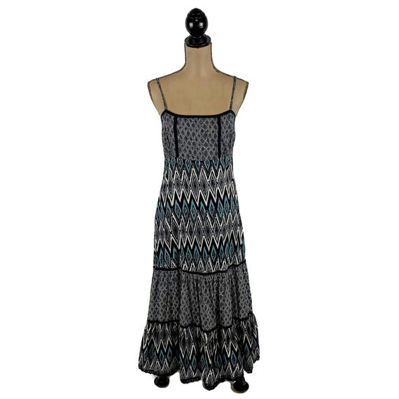 S 90s Y2K Long Cotton Tiered Maxi Dress, Boho Spa… - image 5