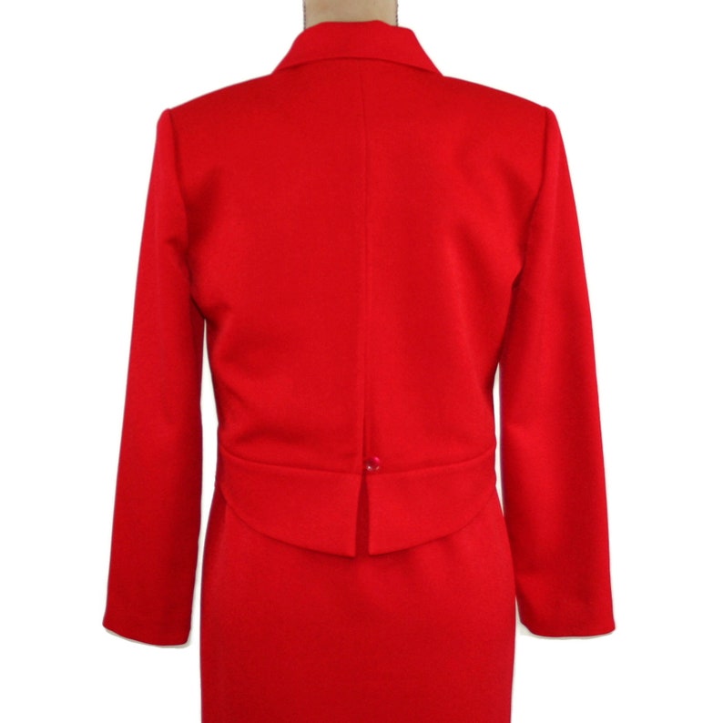 Long Red Maxi Sleeveless Dress & Jacket With Shoulder Pads Etsy