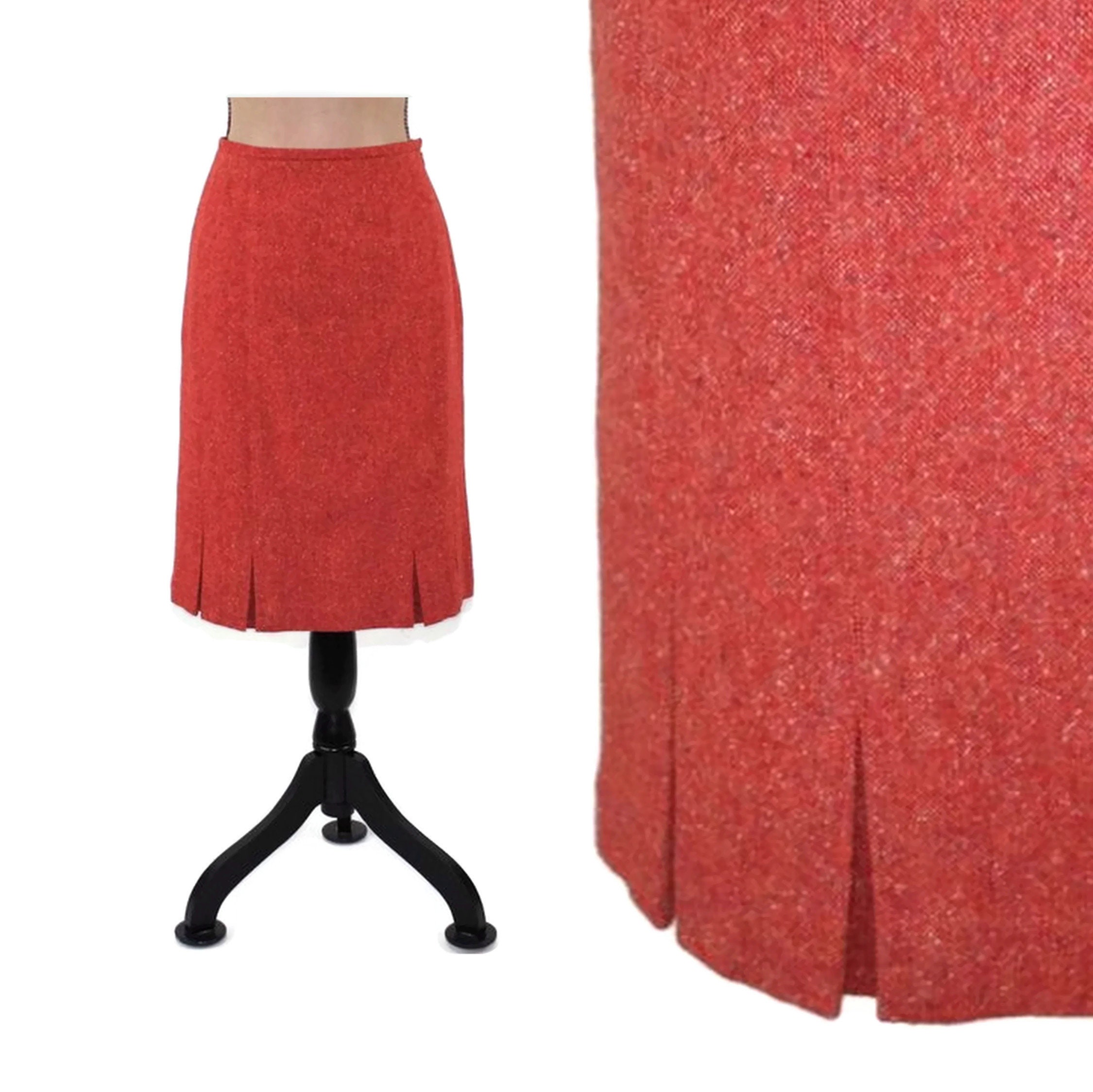 silk wool midi skirt