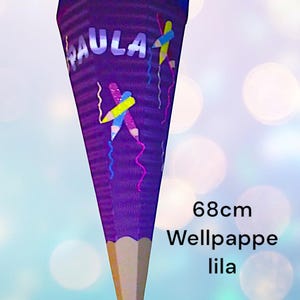 Schultüte Zuckertüte Buntstifte mit Glitzer individuell in 35cm - 100cm, Geschwistertüte Name personalisiert beleuchtet Wellpappe