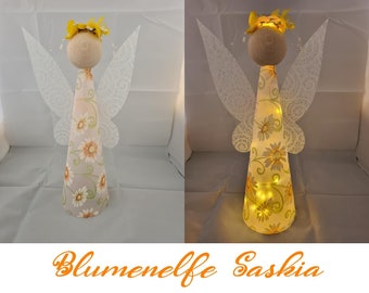 Saskia Blumenelfe Blumenfee Lichterengel LED und Timer