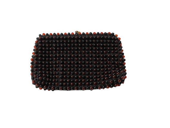 1960s Red and Black Grandee Bead Purse, Vintage C… - image 1