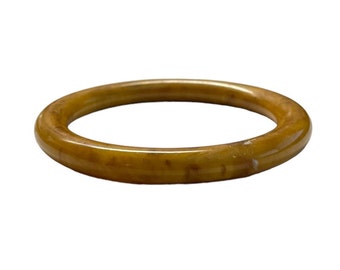 1940s Bracelet, Vintage Brown Marbled Bakelite Bangle, Domed Bangle, Mississippi Mud Bakelite, Costume Jewelry, Rockabilly Jewelry