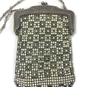 Vintage Mesh Purse, 1920s German Silver Mesh Coin Purse, Metal Mesh Purse, Art Deco Purse, Flapper Purse image 2