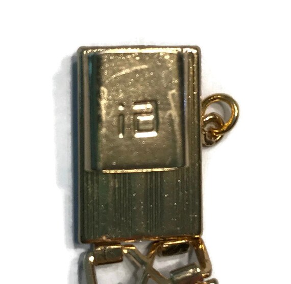 Vintage IA Damascene Bracelet, Gold Damascene Lin… - image 4