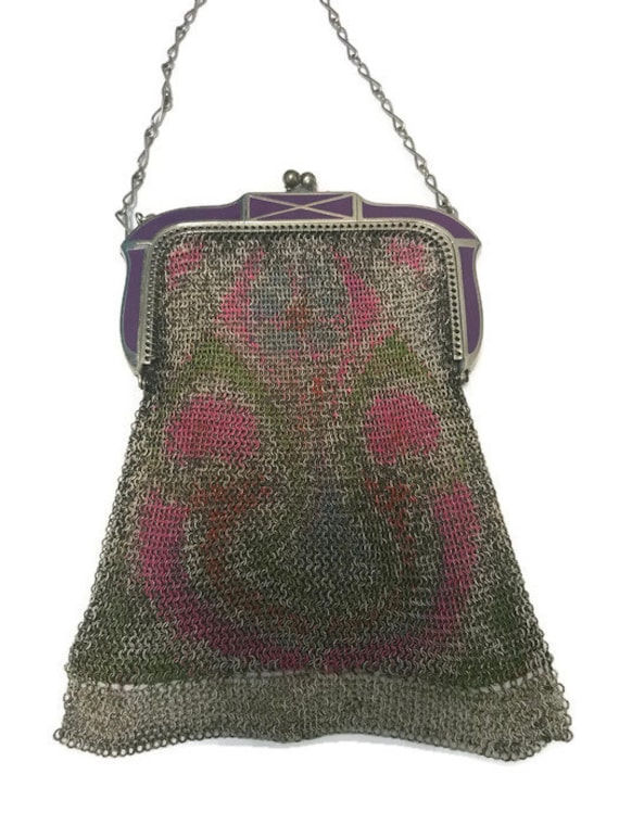 1920s Mesh Purse, Signed Whiting & Davis Metal Me… - image 5