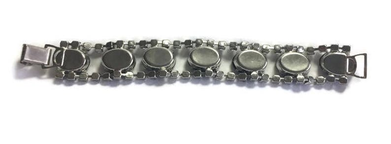 Tennis Bracelet 1950s Costume Jewelry ON SALE Vintage Black Glass and Rhinestone Bracelet