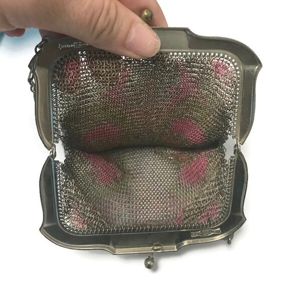 1920s Mesh Purse, Signed Whiting & Davis Metal Me… - image 2