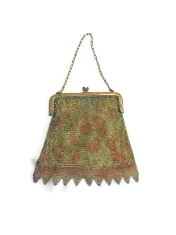 Art Deco Metal Mesh Purse, Vintage 1920s German Si