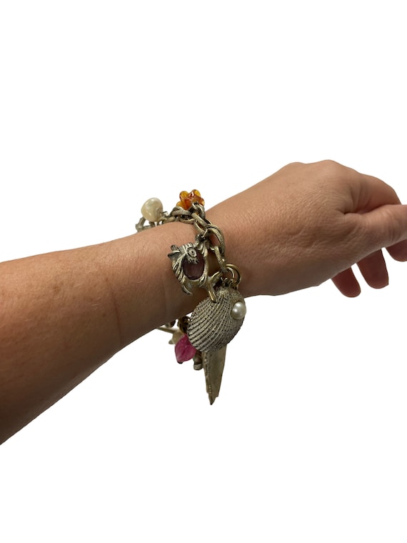 Rare Vintage Sea-Themed Charm Bracelet, Made in G… - image 3