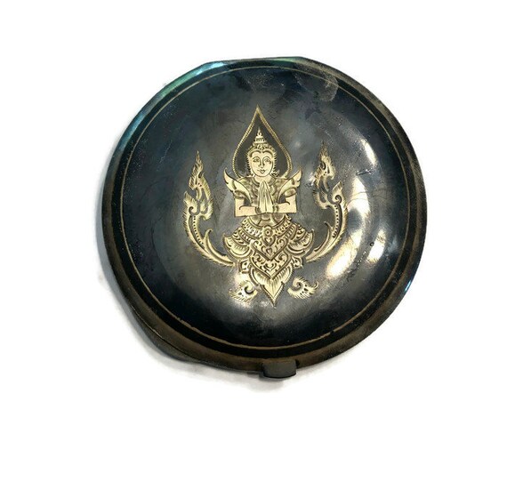 Vintage Niello Compact, Siam Sterling Silver Comp… - image 3