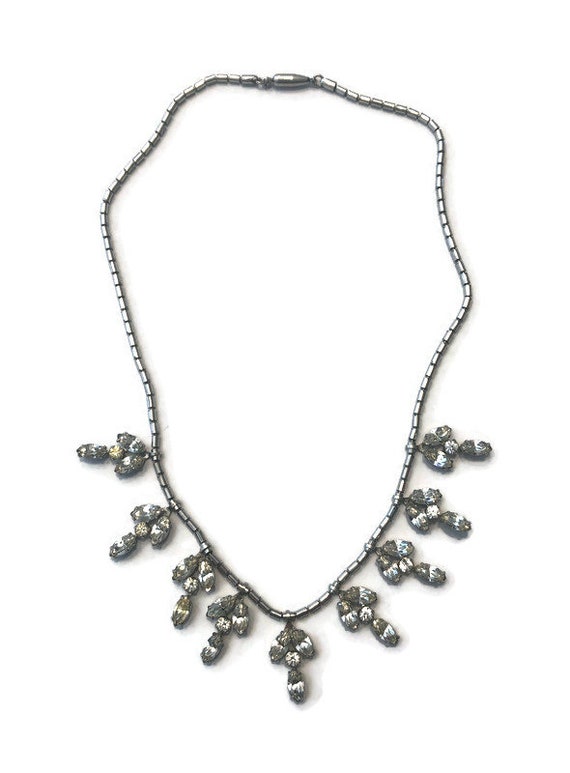 Signed Krementz Necklace, Vintage 1940s Choker wi… - image 2