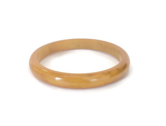Butterscotch Bakelite Bangle, Marbled Bakelite Br… - image 1
