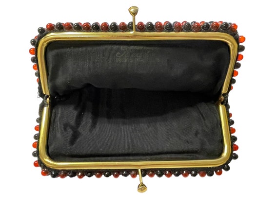 1960s Red and Black Grandee Bead Purse, Vintage C… - image 3