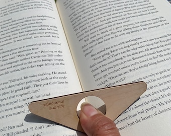 SVG - Wooden thumb page holder for book lovers, handmade personal book assistant, book accessories, reading holder thumb bookmark