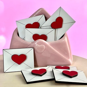 Cartas de amor grandes / Letreros de San Valentín / Sobres de amor / San Valentín rústicos / Sobres de San Valentín / Mini corazones de amor / Mini cartas