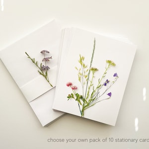 All Occasion Blank Floral Note Cards Variety Pack Set of 10 - Tarjeta de notas de flores silvestres, Tarjetas de notas botánicas, Tarjetas de agradecimiento, Papelería floral