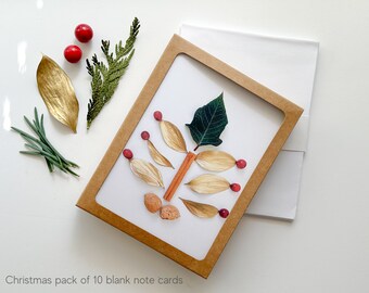 Plant-Lovers Christmas Card Set | Blank Card Set of 10 | Blank Christmas Cards | Holiday Cards | Floral Holiday Cards | Christmas Botanicals