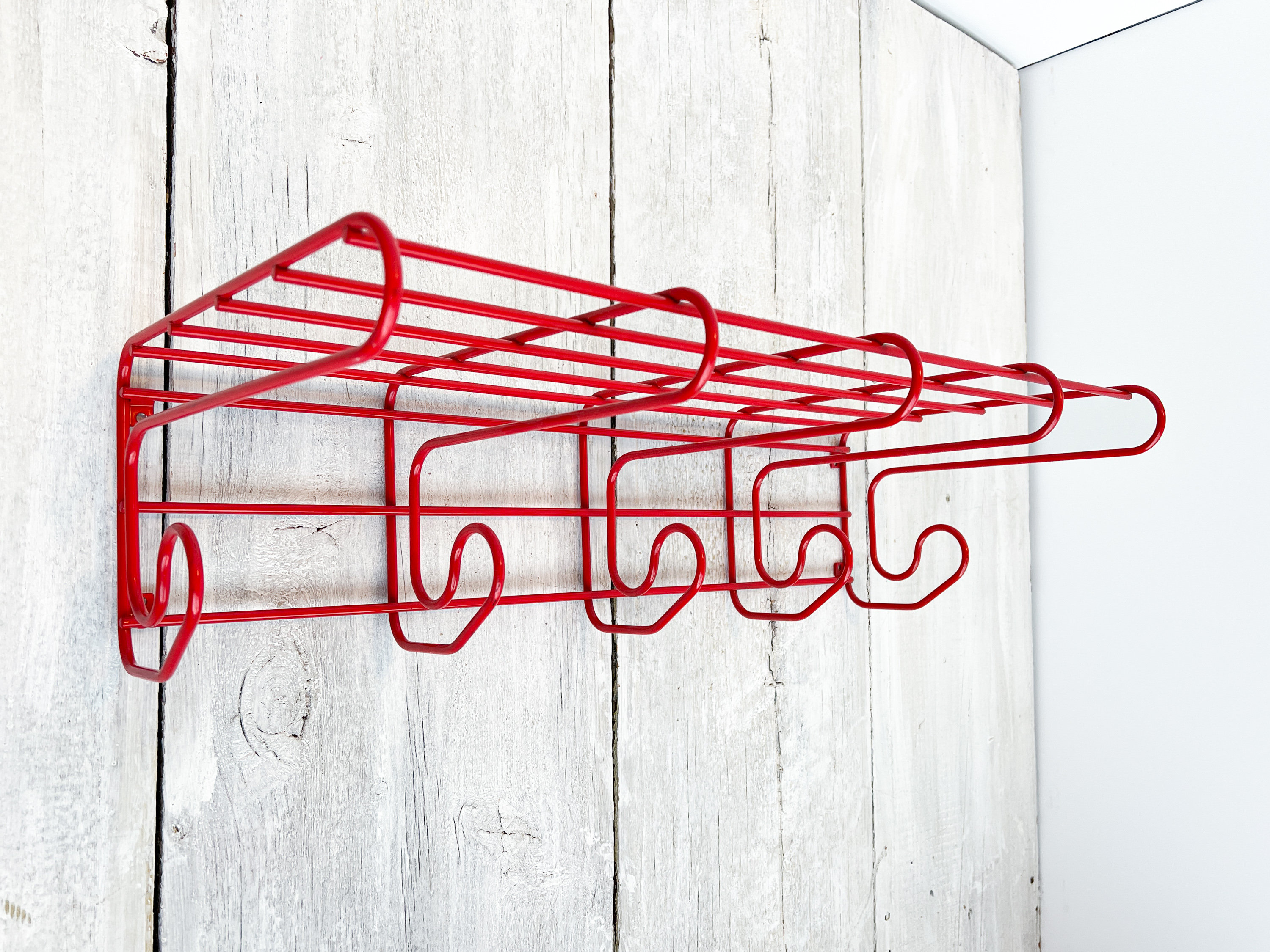 Wall Mount Wire Coat Rack With Shelf Vintage 90's Wire Ikea Coat