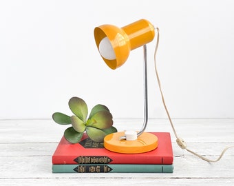 Vintage Mustard Yellow Desk Lamp - Adjustable Desk Light - Mid Century Enamel Desk Lamp - Yellow Office Decor - Retro Lamp- Retro Desk Decor