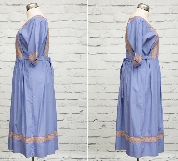 Stunning Vintage 70's Patchwork Dress - Lavender … - image 6