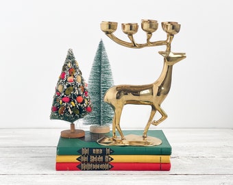 Vintage Large Brass Reindeer Candle Holder - Votive Candleholders or Teardrop Candle Holders - Deer Shaped Candle Holder - Tealight Holder