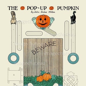 Jack O&#39;Lantern HALLOWEEN Digital DOWNLOAD Mechanical Moveable Cut Outs to Assemble Pop Up Black Cat Printable Craft from imagechateau