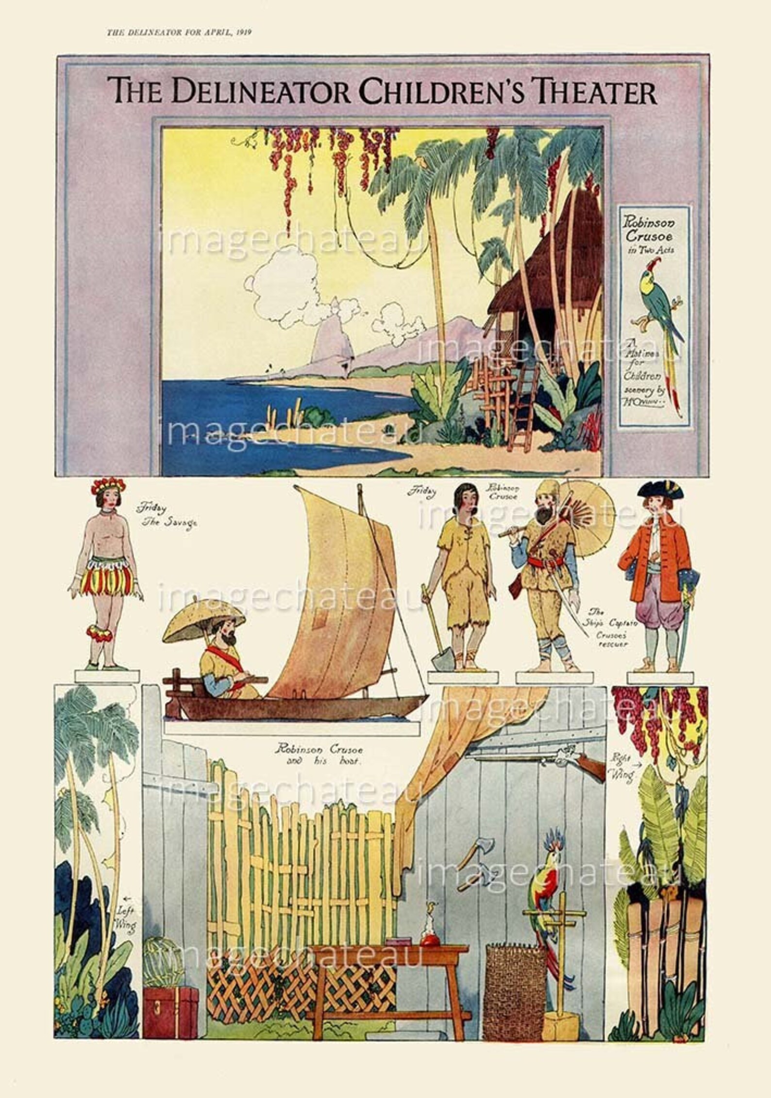 ROBINSON CRUSOE Children's Theater DIGITAL Download Printable Toy Cut ...