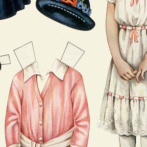 BETTY BONNET Paper Dolls DIGITAL Download Boarding School Sister Fancy Clothes Hats Dresses ...