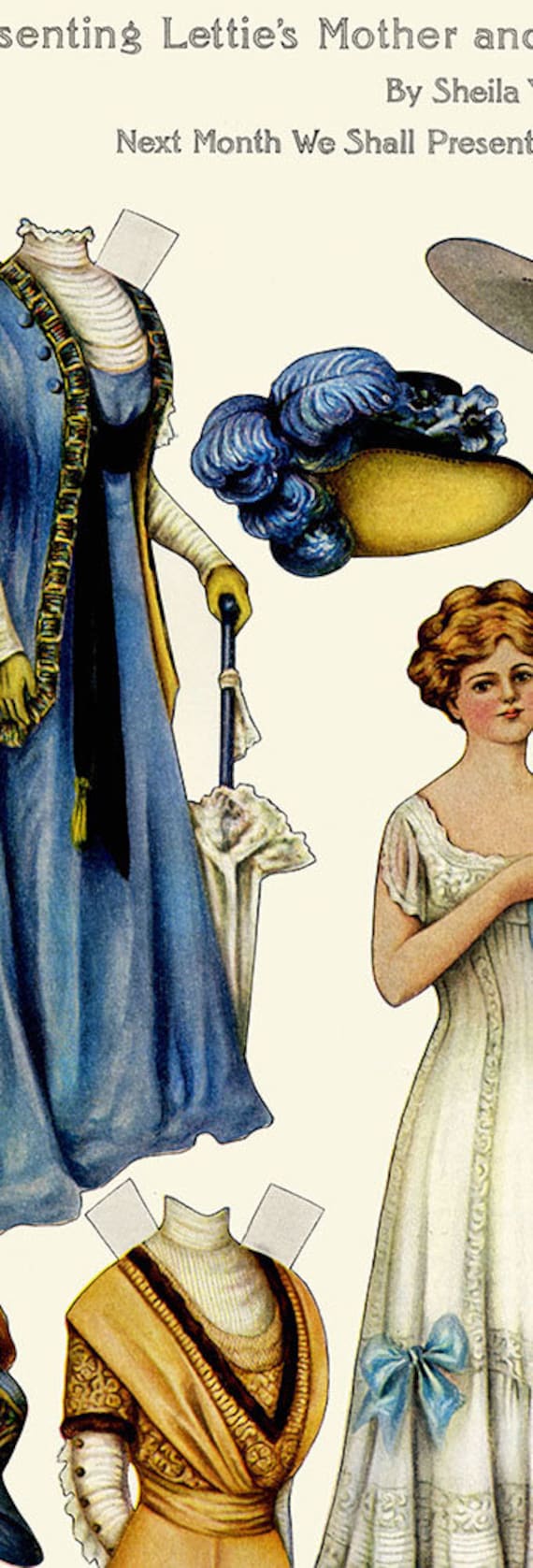 LETTIE LANE Paper Dolls DIGITAL Download Mother Edwardian Dresses Hats Gowns  Coat Printable Vintage 1909 From Imagechageau - Etsy