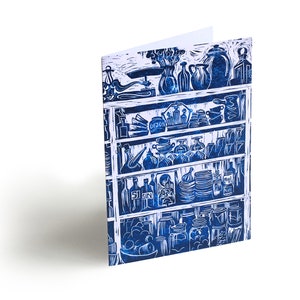 Cartão de felicitações com corte Lino da cozinha country francesa, impressão original de Kate Guy